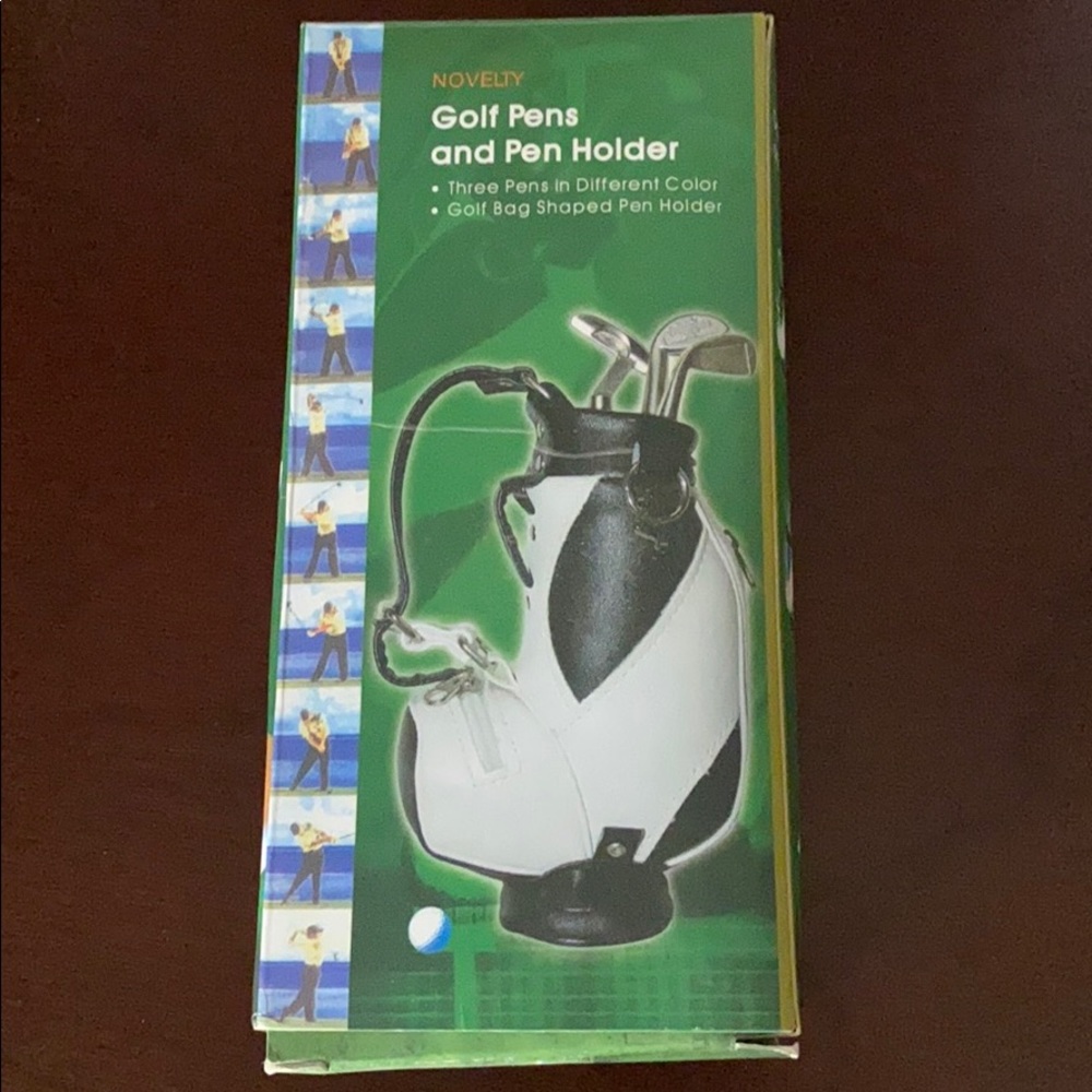 Novelty golf bag pen holder
